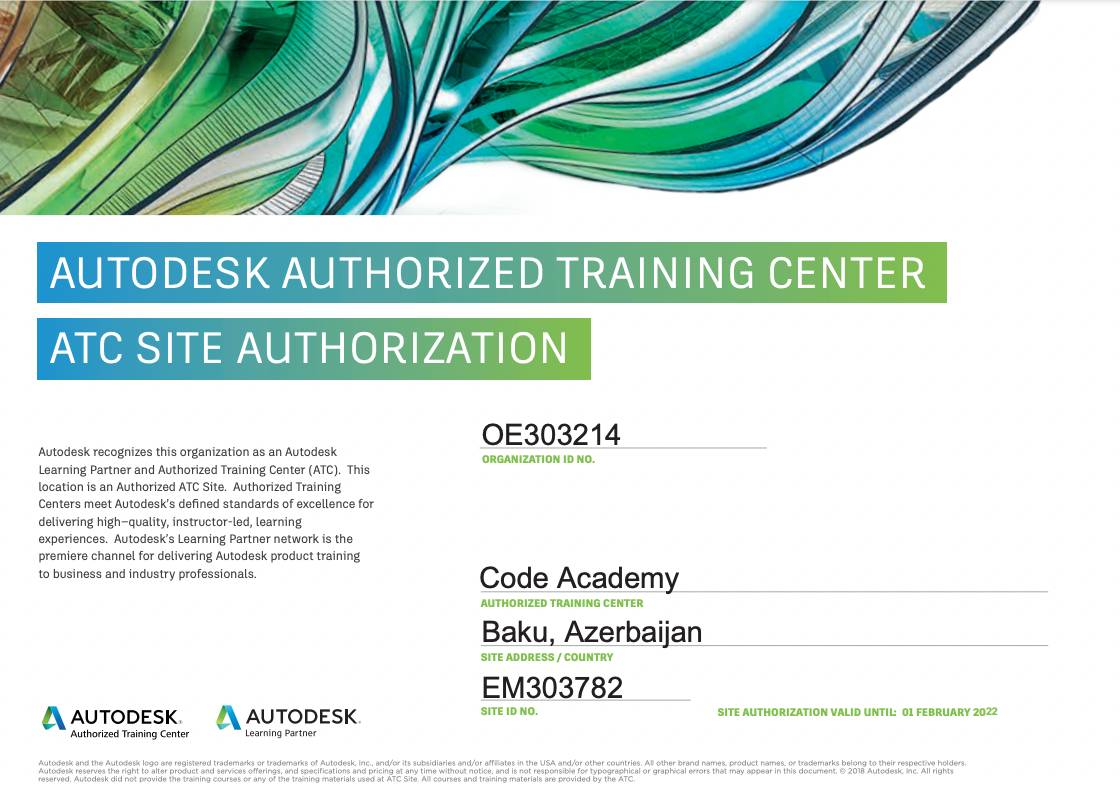 Autodesk Partner Certificate 1 
